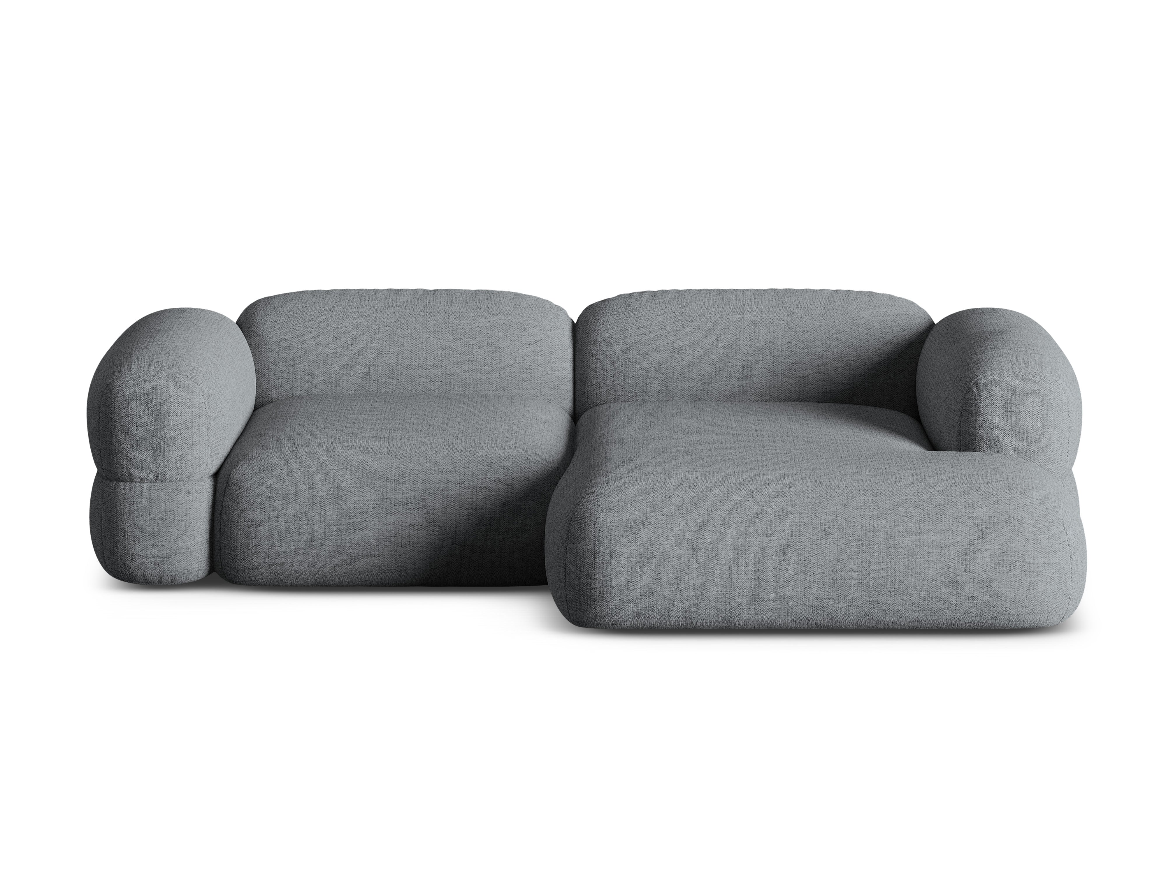 Right-sided corner sofa ROGER gray chenille