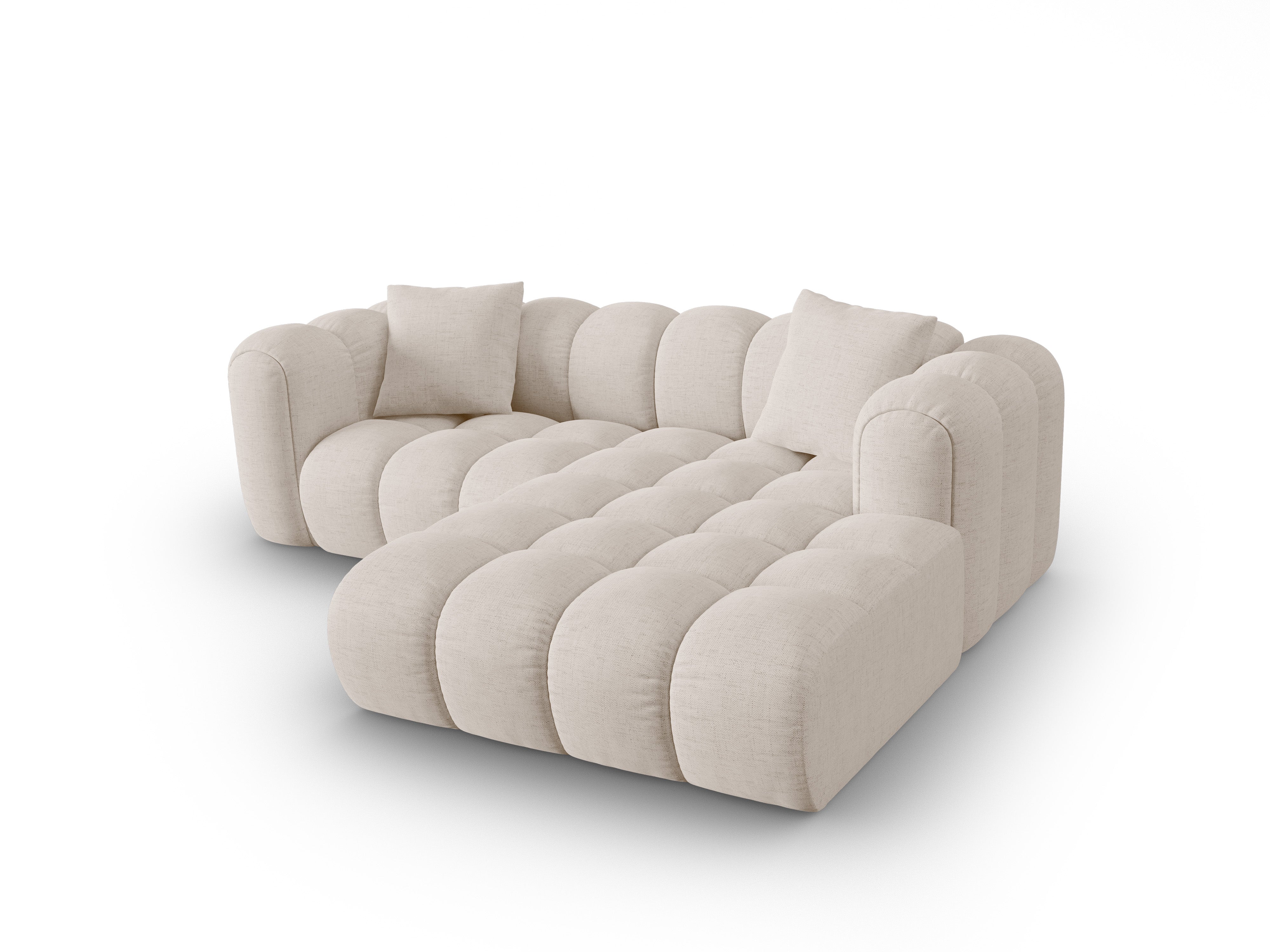 Beige 3-zits rechtsdraaiende ASTRO hoekbank van szenil