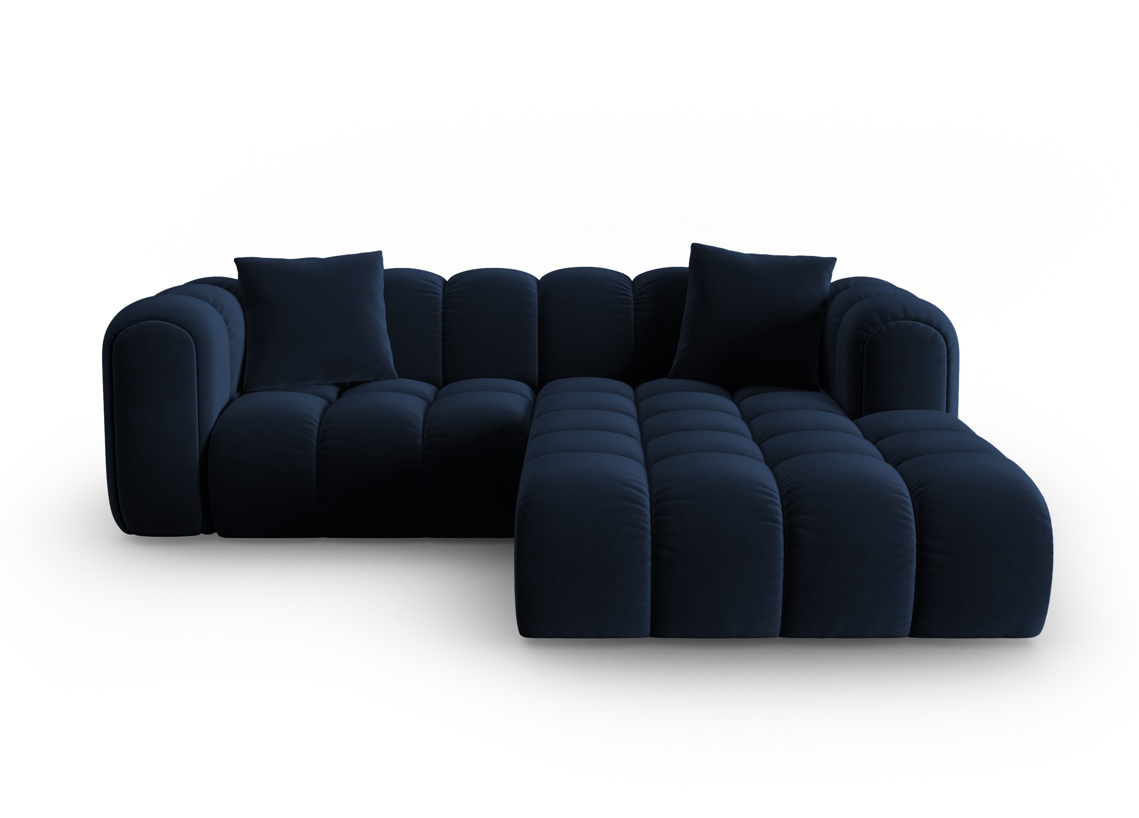 Fluwelen hoekbank voor 3 personen, rechts ASTRO, koninklijk blauw