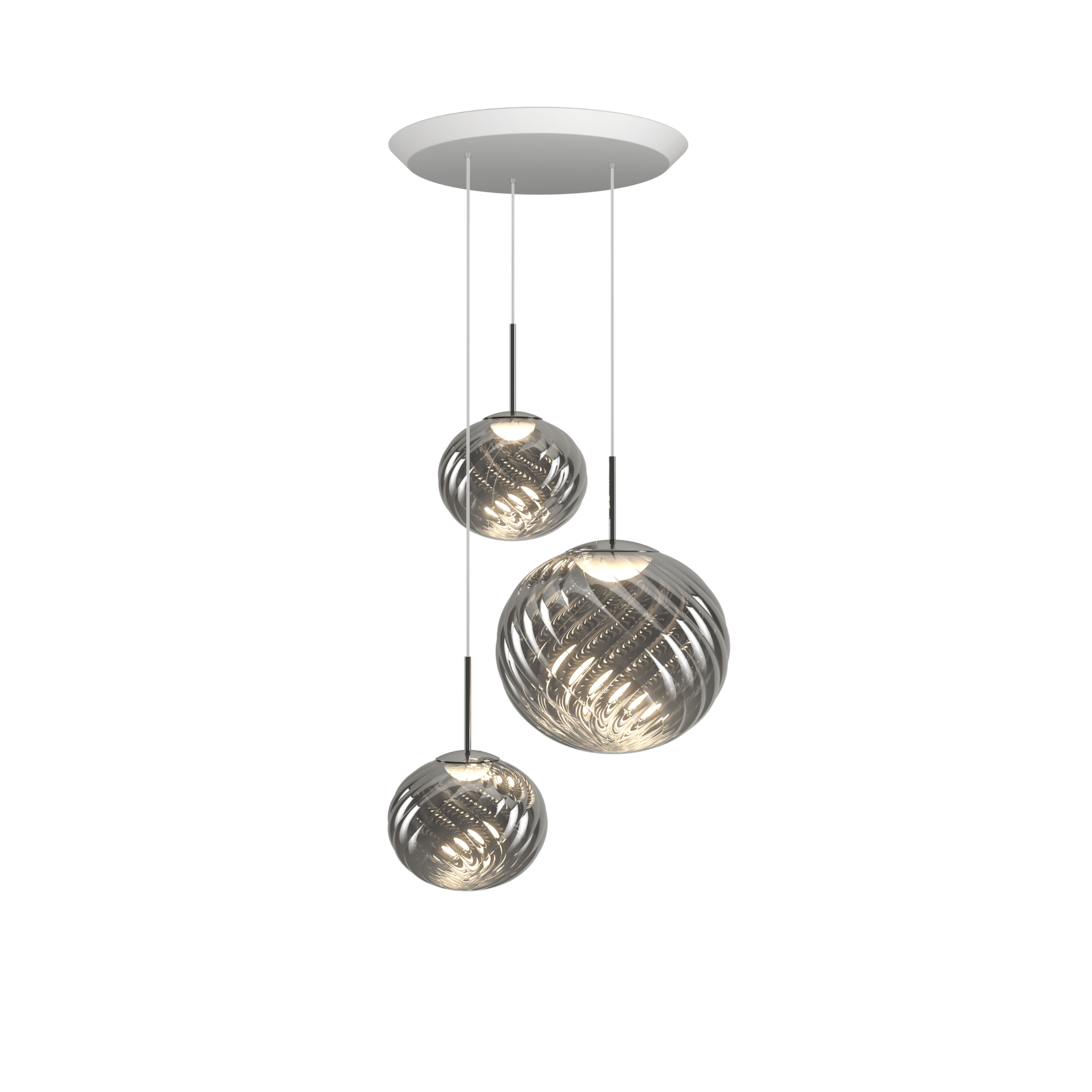 Hanglamp WHIRL TRIO ROND zilver