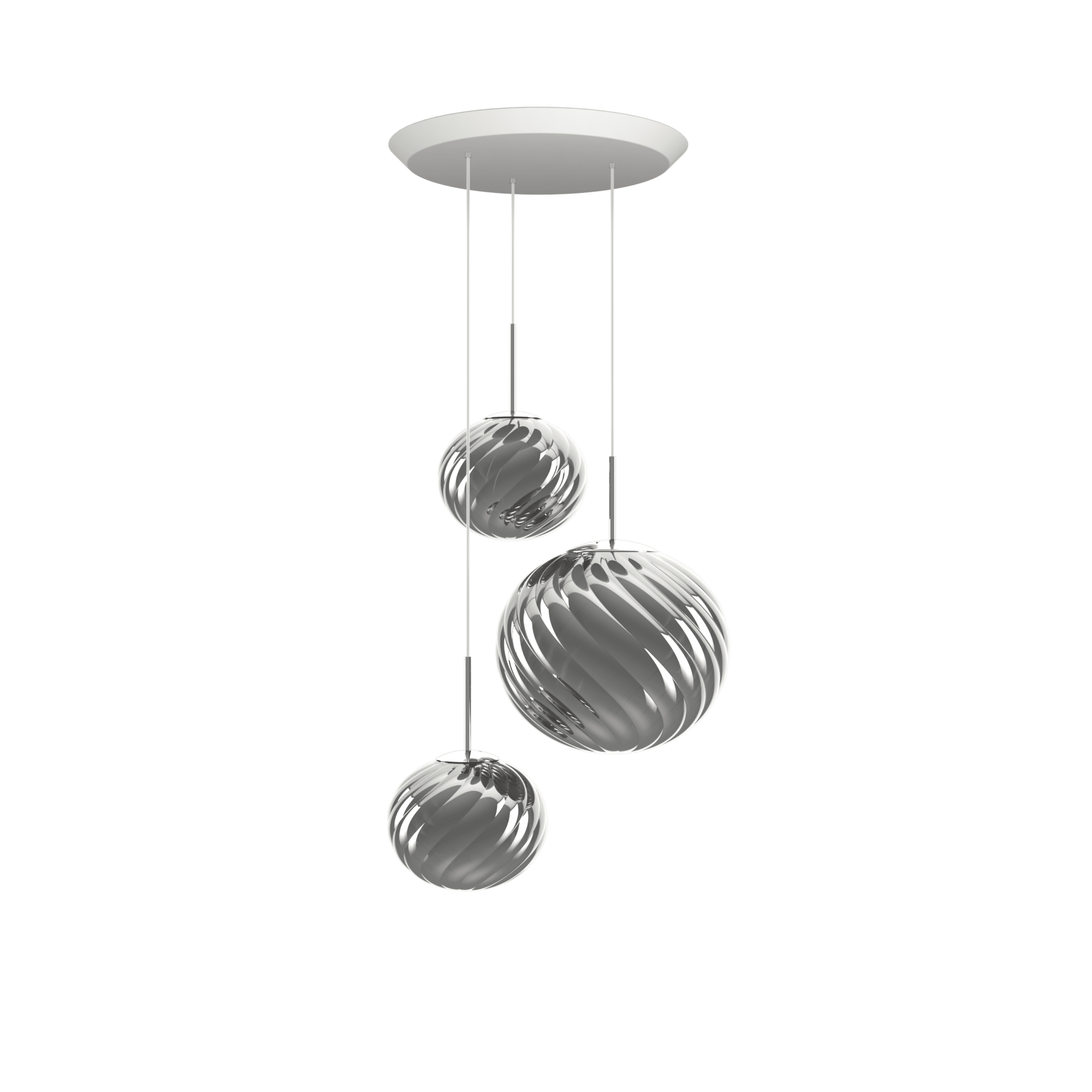 Hanglamp WHIRL TRIO ROND zilver