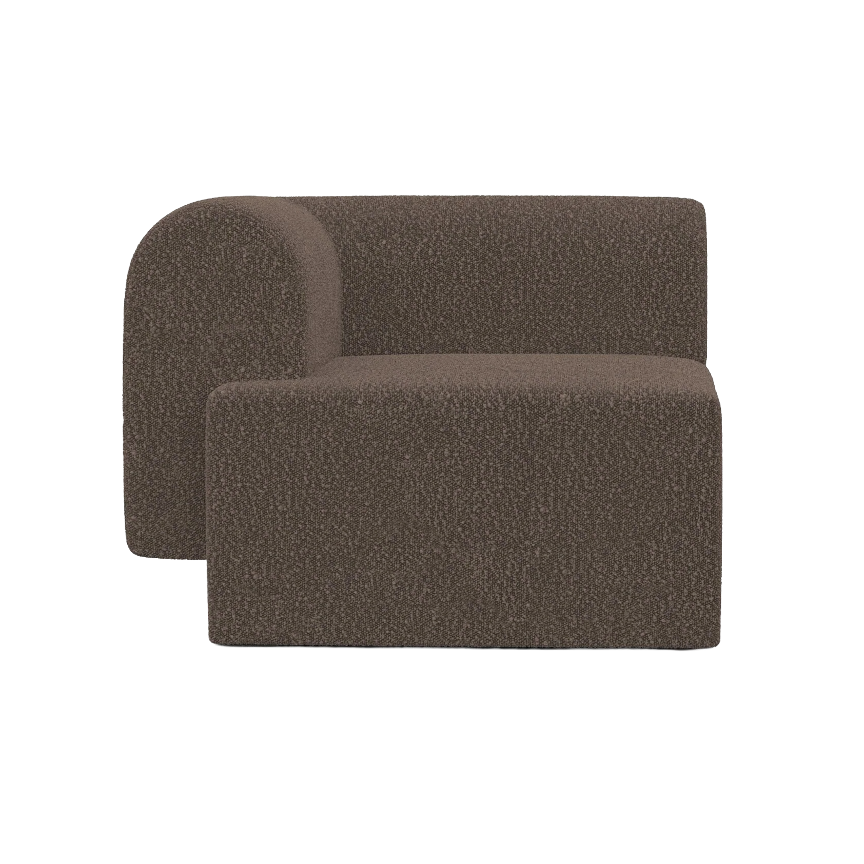 Modulsofa TORI - linkes braunes Boucle-Modul