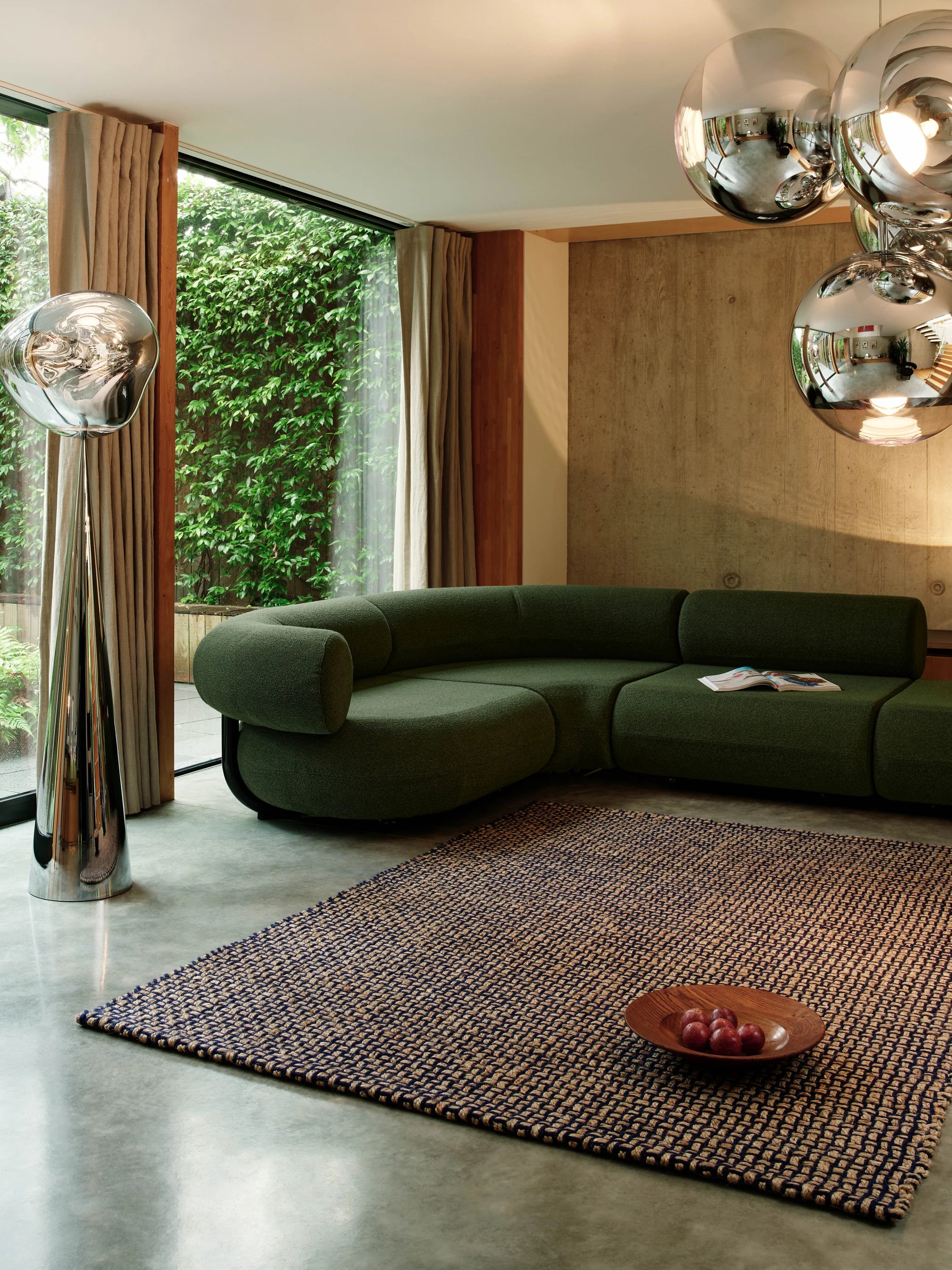 Teppich WEAVE dunkelblau mit beige