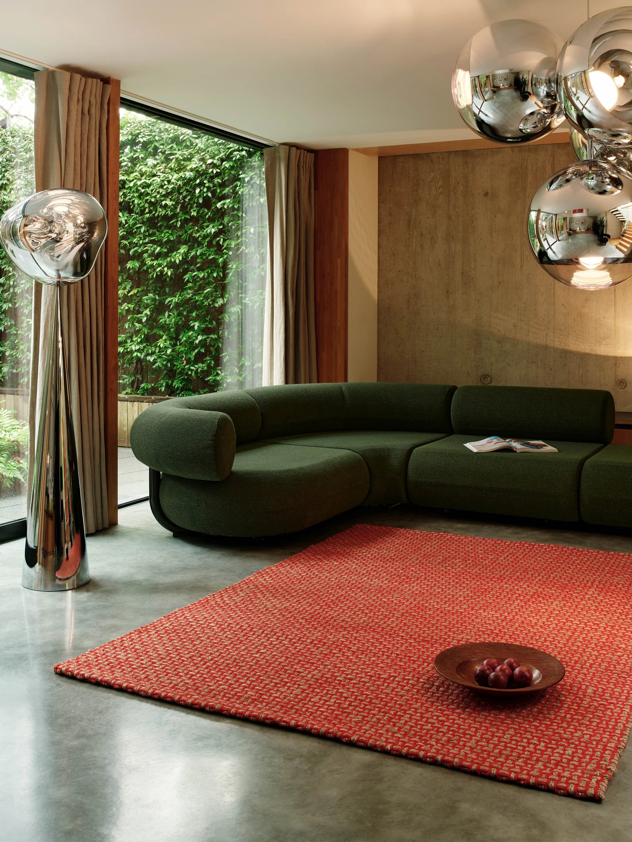 Vloerkleed WEAVE rood met beige