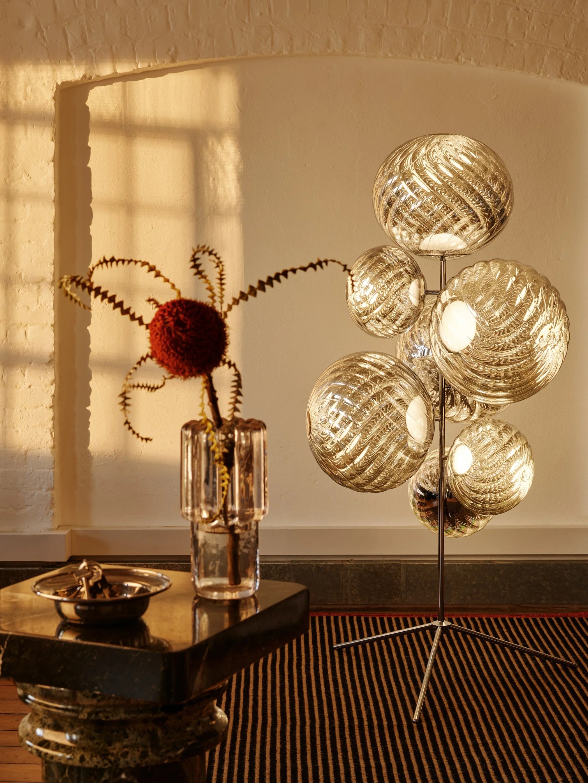 Vloerlamp WHIRL zilver
