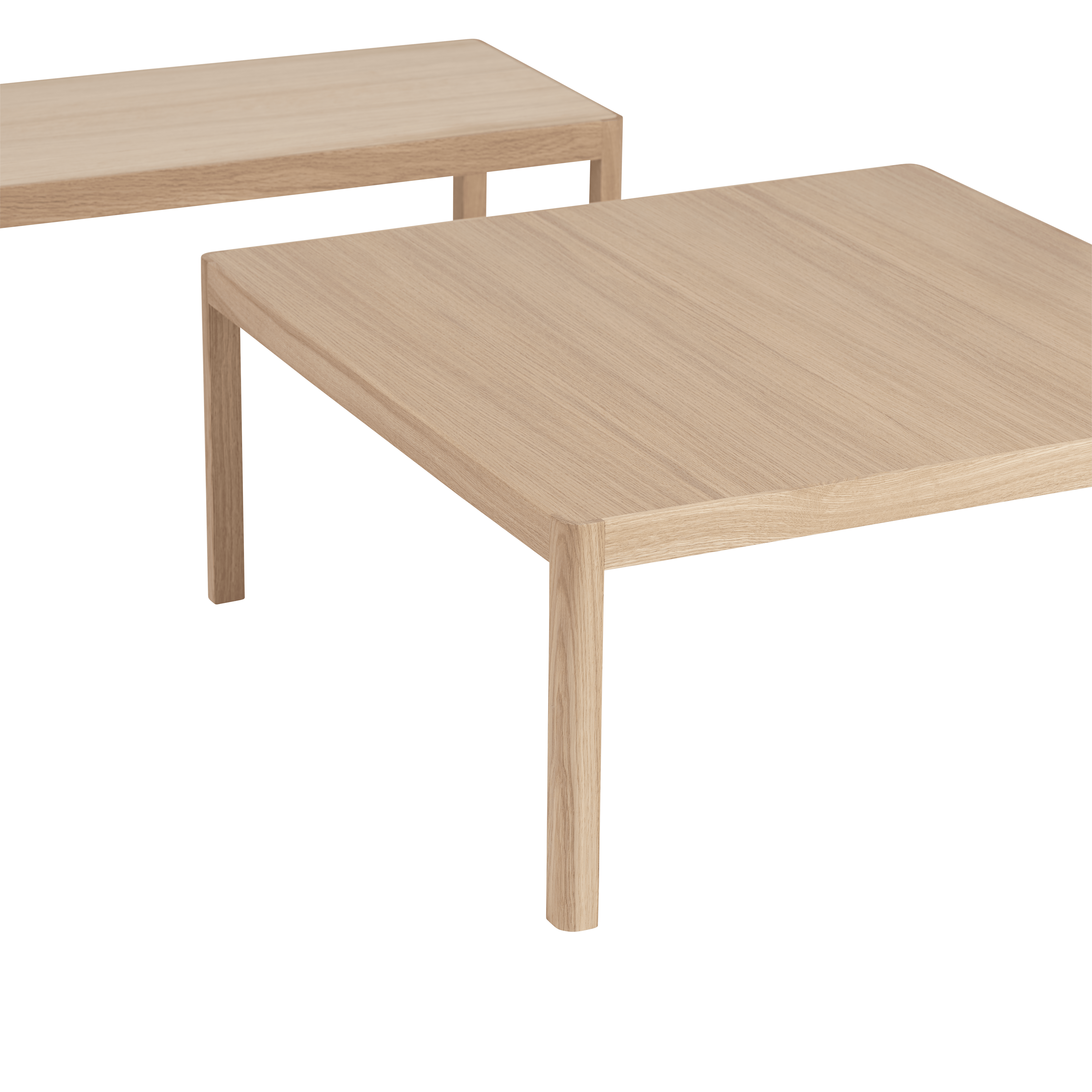 Koffietafel WORKSHOP eikenfineer met eiken basis