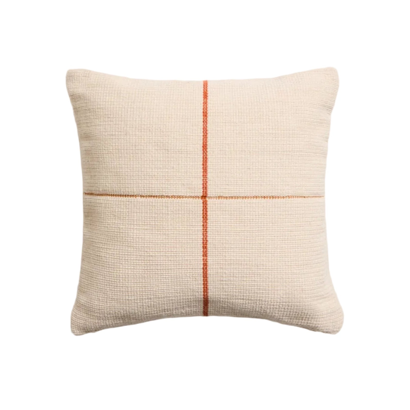 Kissenbezug ATIMA beige mit orangefarbenen Akzenten