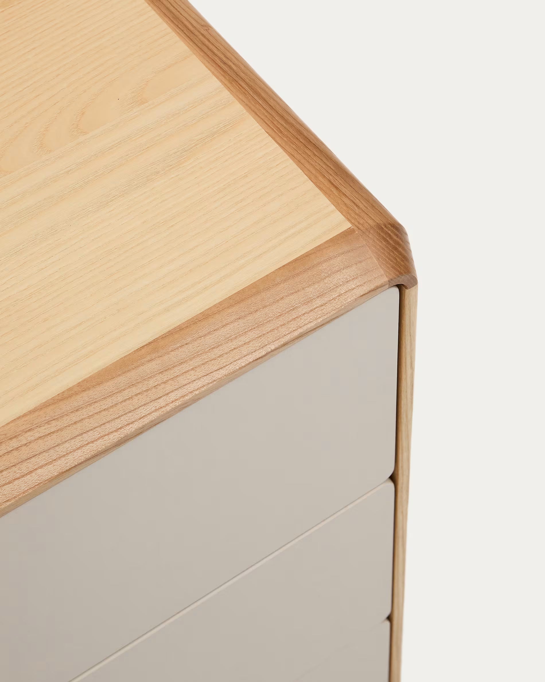 Dressoir ANIELLE lichtgrijs met hout