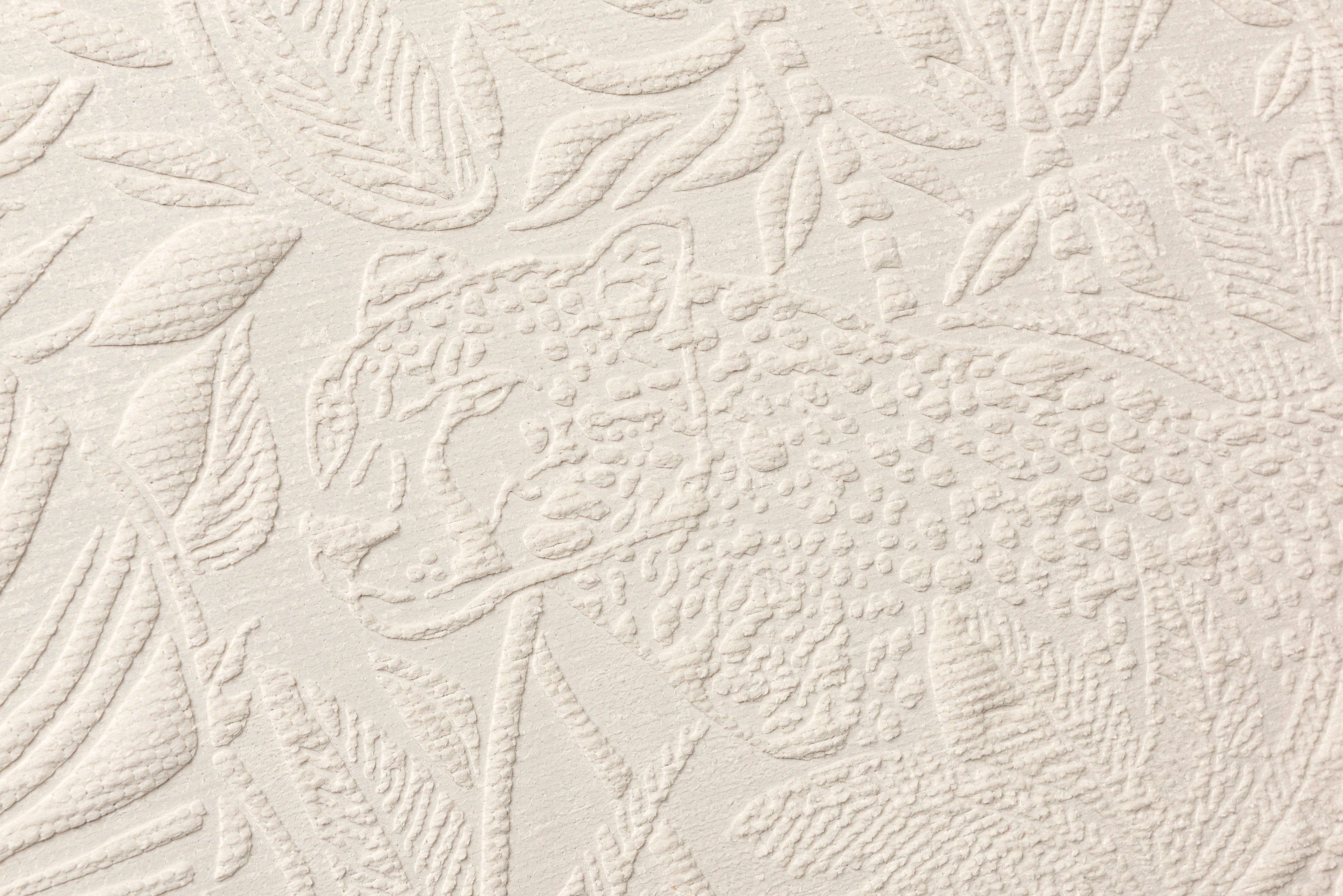 Textile wallpaper with 3D PANTHERA pattern in light beige
