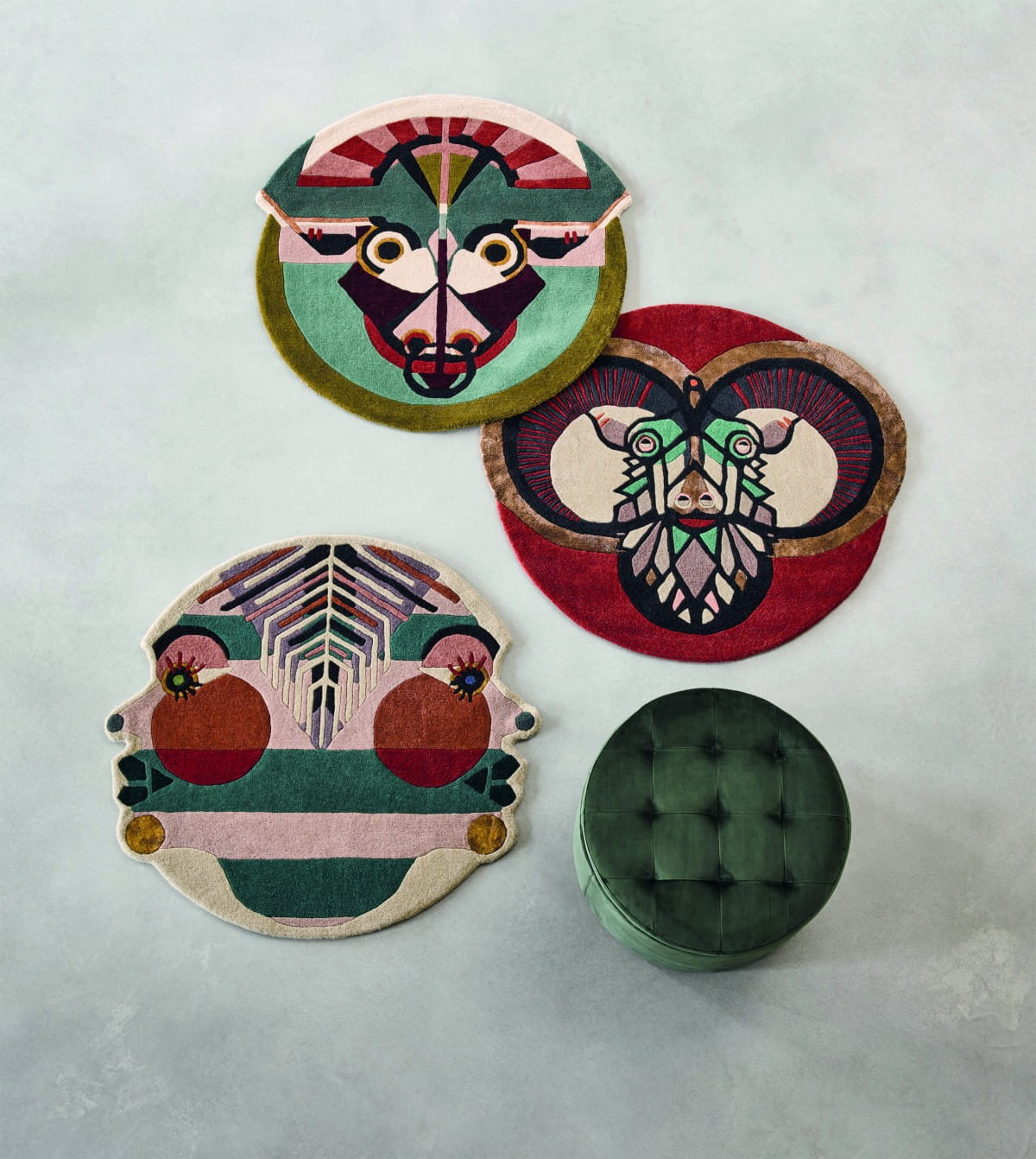 Round rug Zodiac Green-Bega Taurus