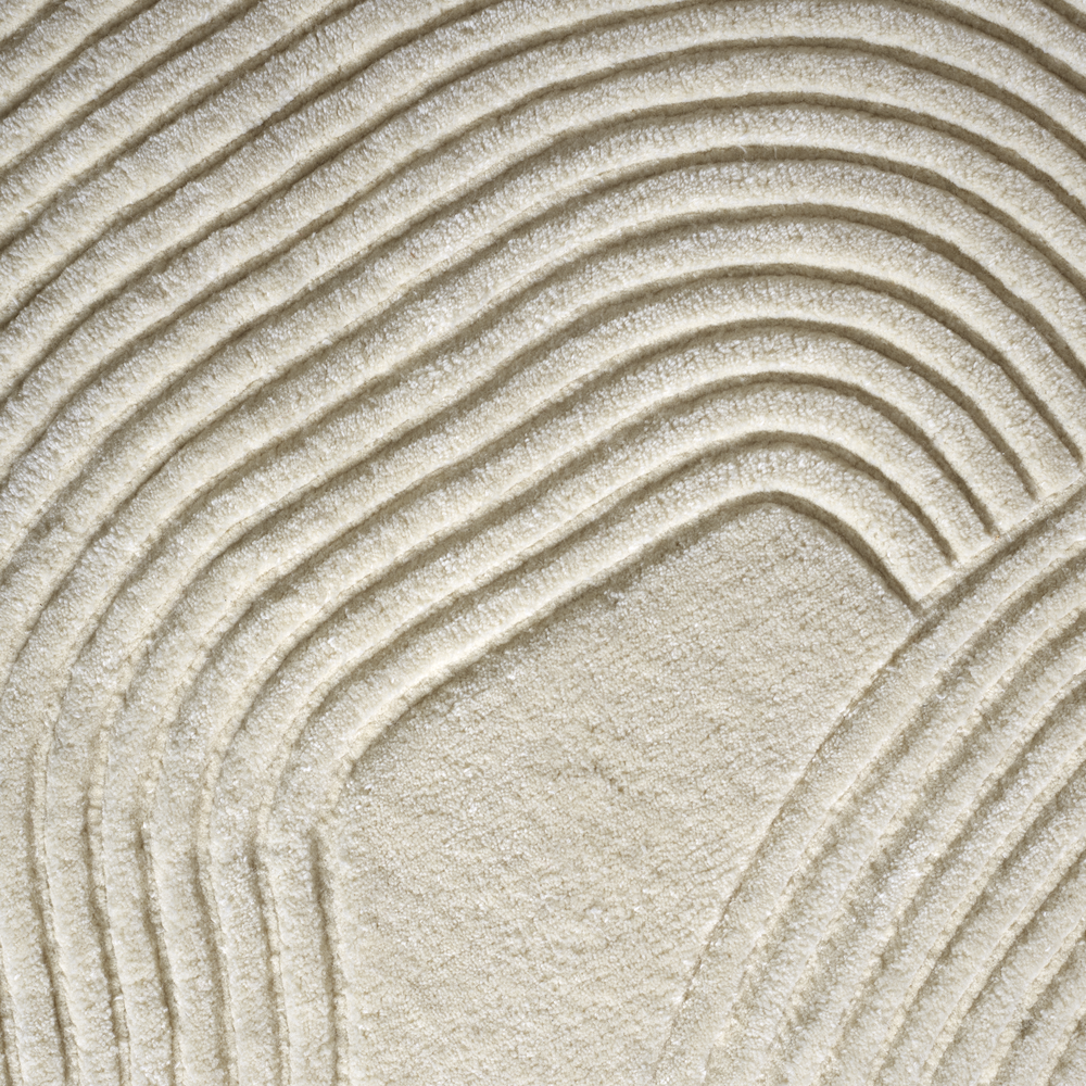 Ovaler Teppich ZEN SHAPED cremefarben