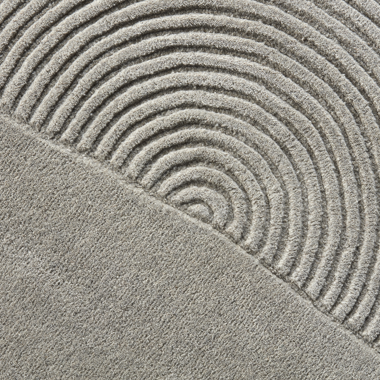 Ronde tapijt ZEN SPLIT grijs