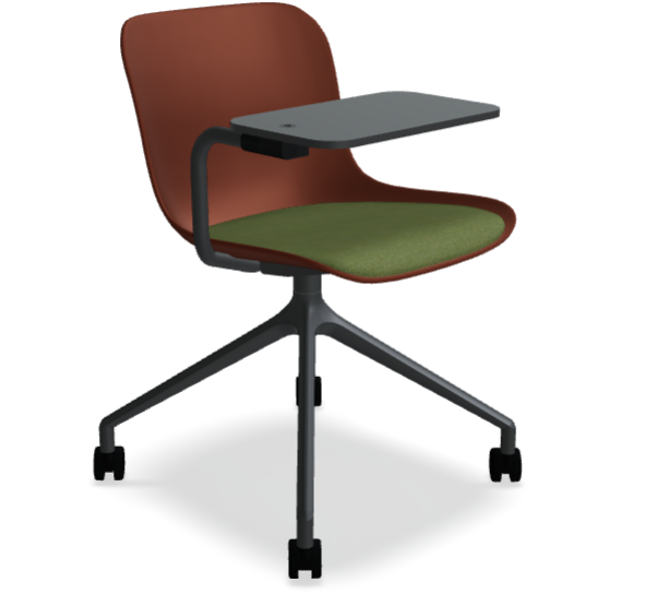 Draaistoel BALTIC 2 REMIX met aluminium basis en wielen voor harde oppervlakken