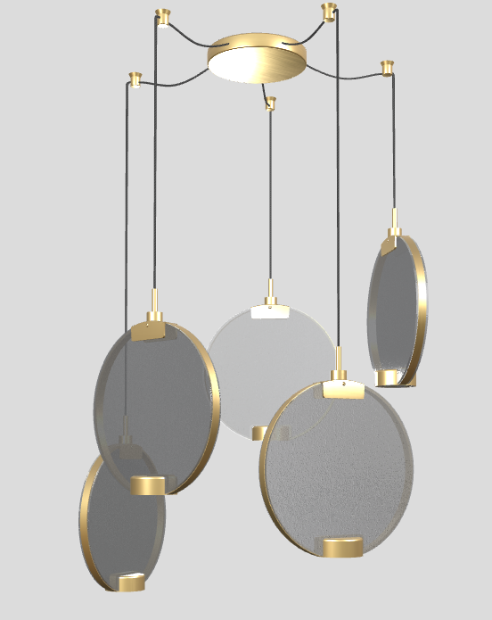 Pendant lamp HORO S5 brushed brass