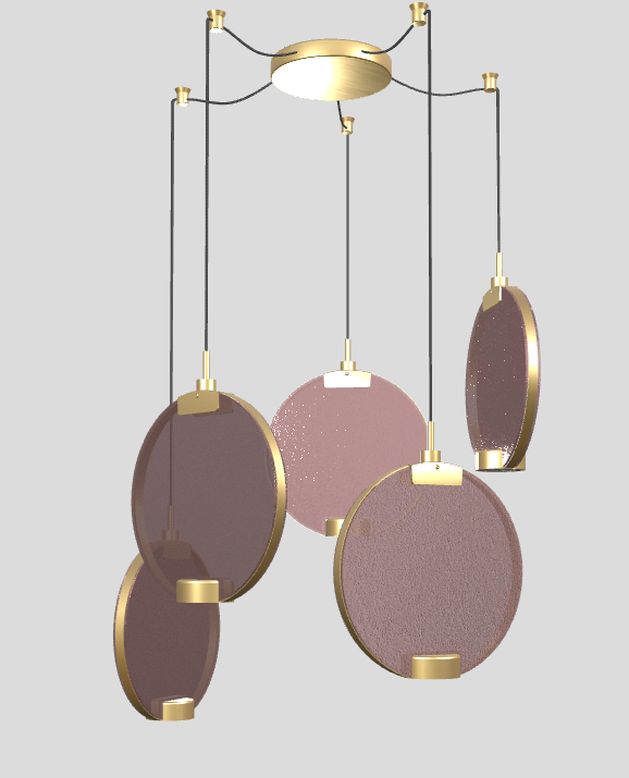 Pendant lamp HORO S5 brushed brass