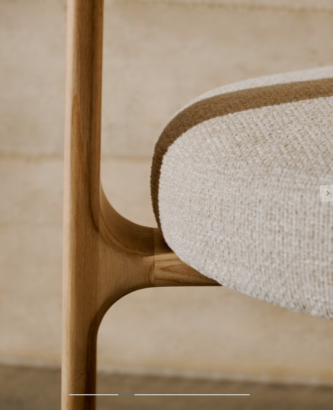 Stoel met armleuningen GRANITE beige chenille met essen basis