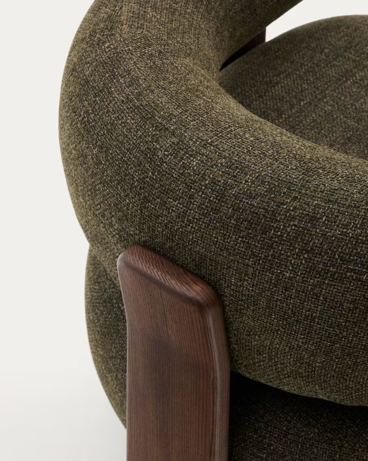 Sessel GRANITE grün mit dunklem Eschenfuß