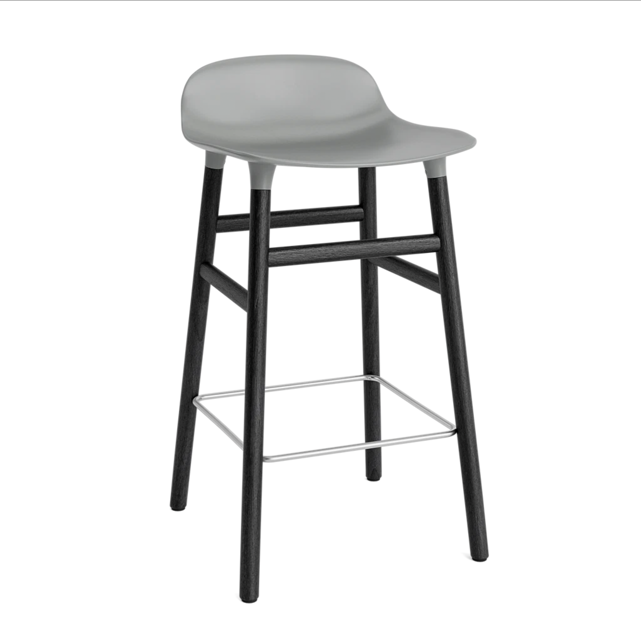 Gray form hocher with a black oak base