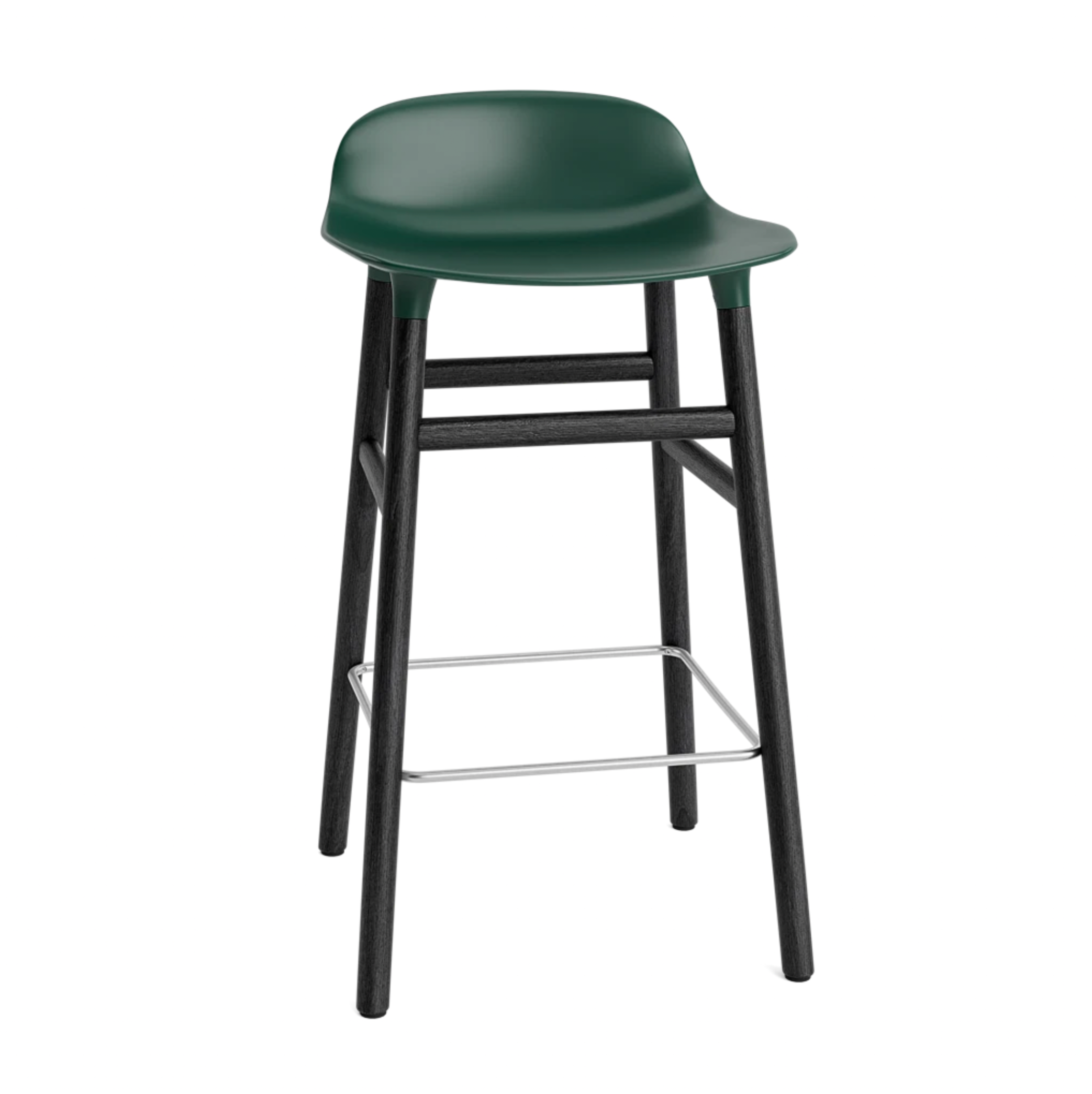 Hocker FORM groen met zwarte eiken basis