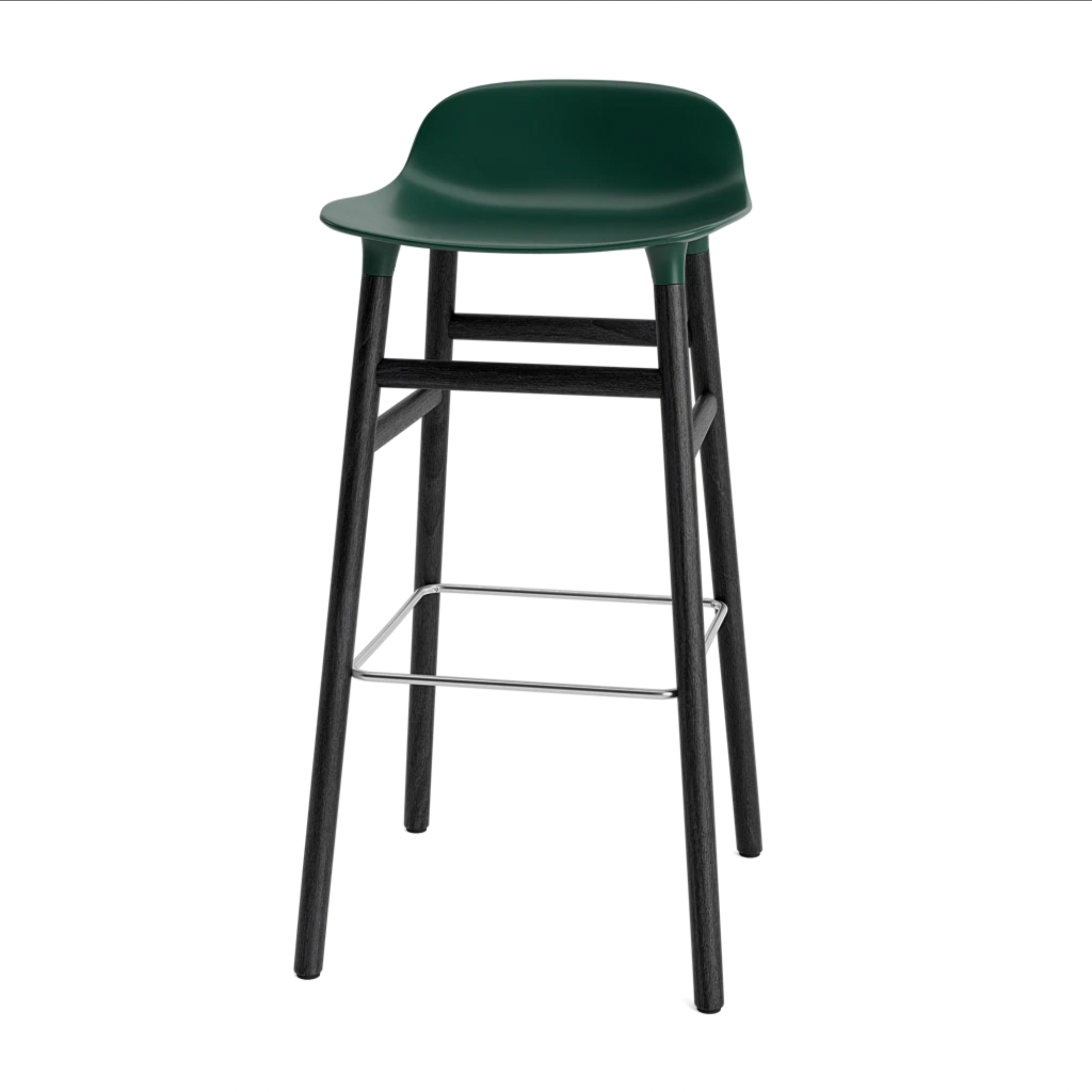 Hocker FORM groen met zwarte eiken basis