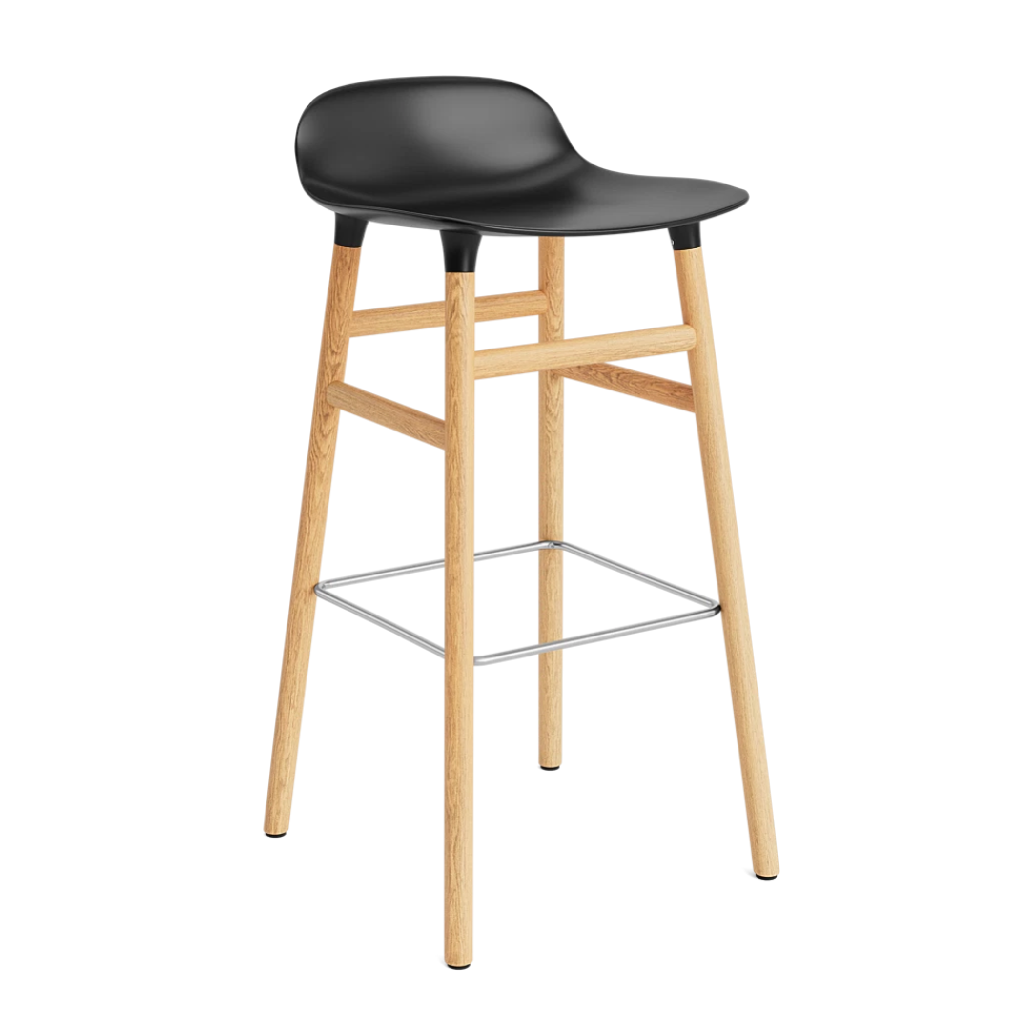 Hocker FORM zwart met eiken basis