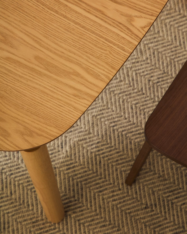 Square table India veneer ash