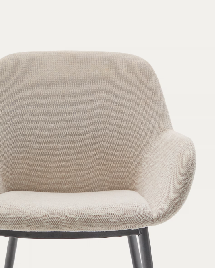 Stoel KONNA beige met zwarte basis