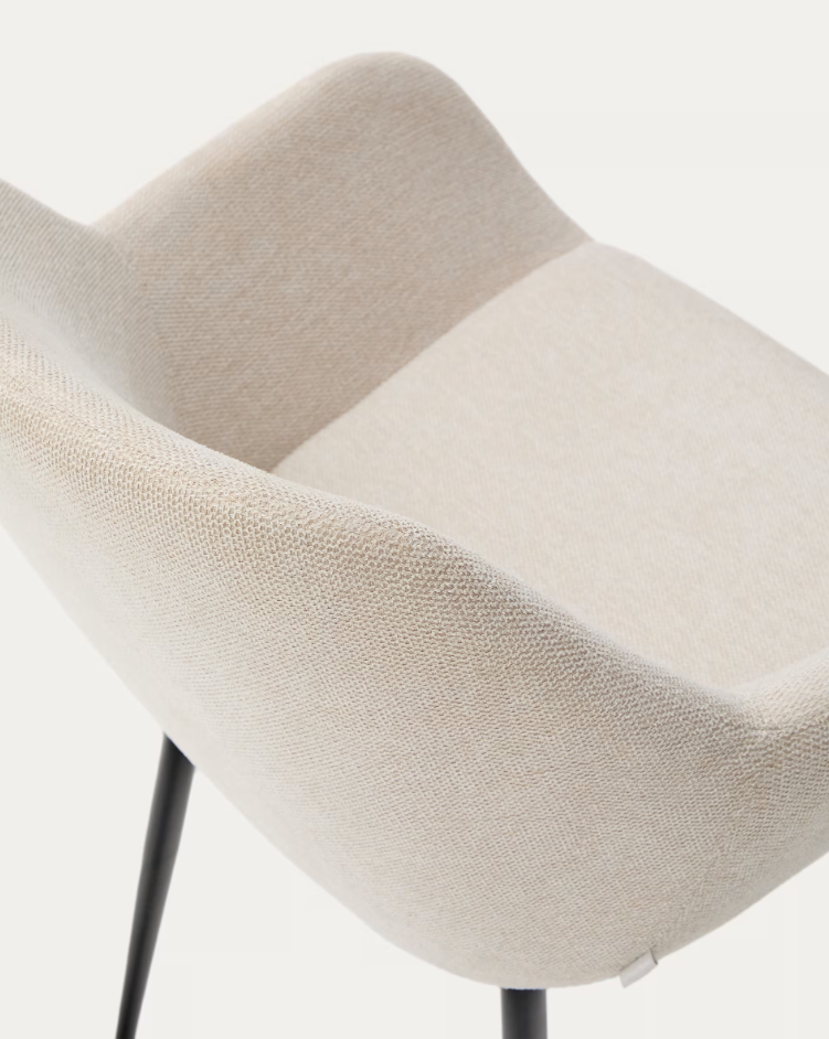 Stoel KONNA beige met zwarte basis