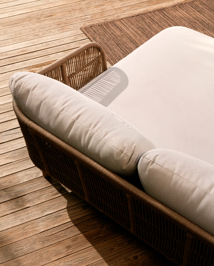 Dubbele ligstoel voor in de tuin CATALINA licht acaciahout