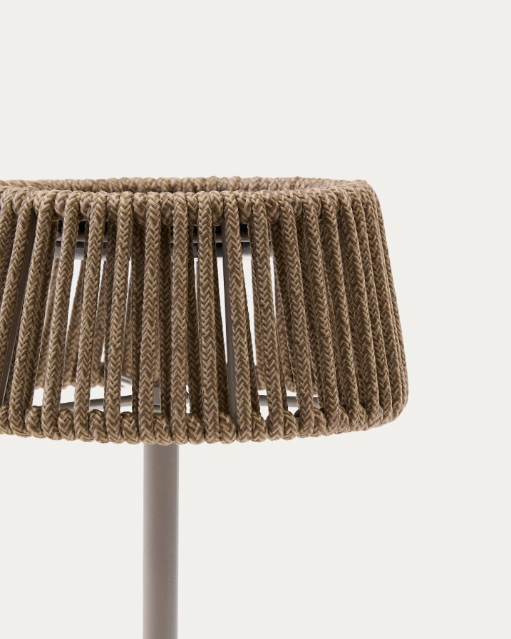 Portable lamp aldet brown-gray rope