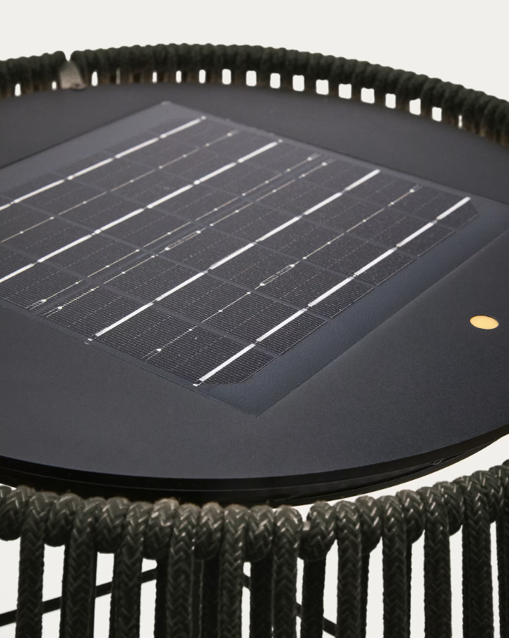 External floor lamp Aldet dark green rope