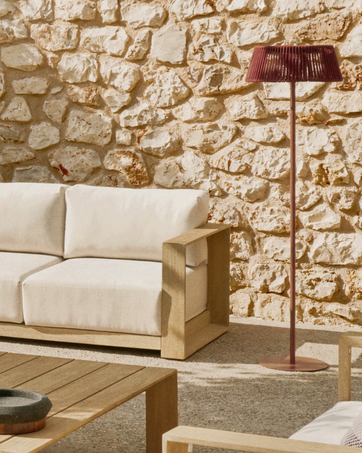 Buiten vloerlamp ALDET touw in terracotta kleur