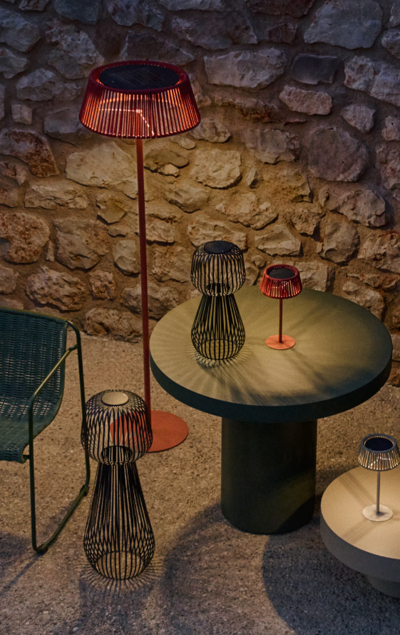 Buiten vloerlamp ALDET touw in terracotta kleur