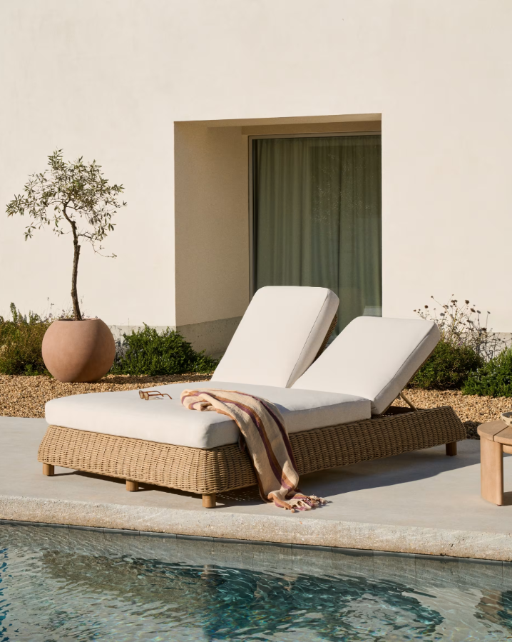 Doppelliege MERIA aus synthetischem Rattan
