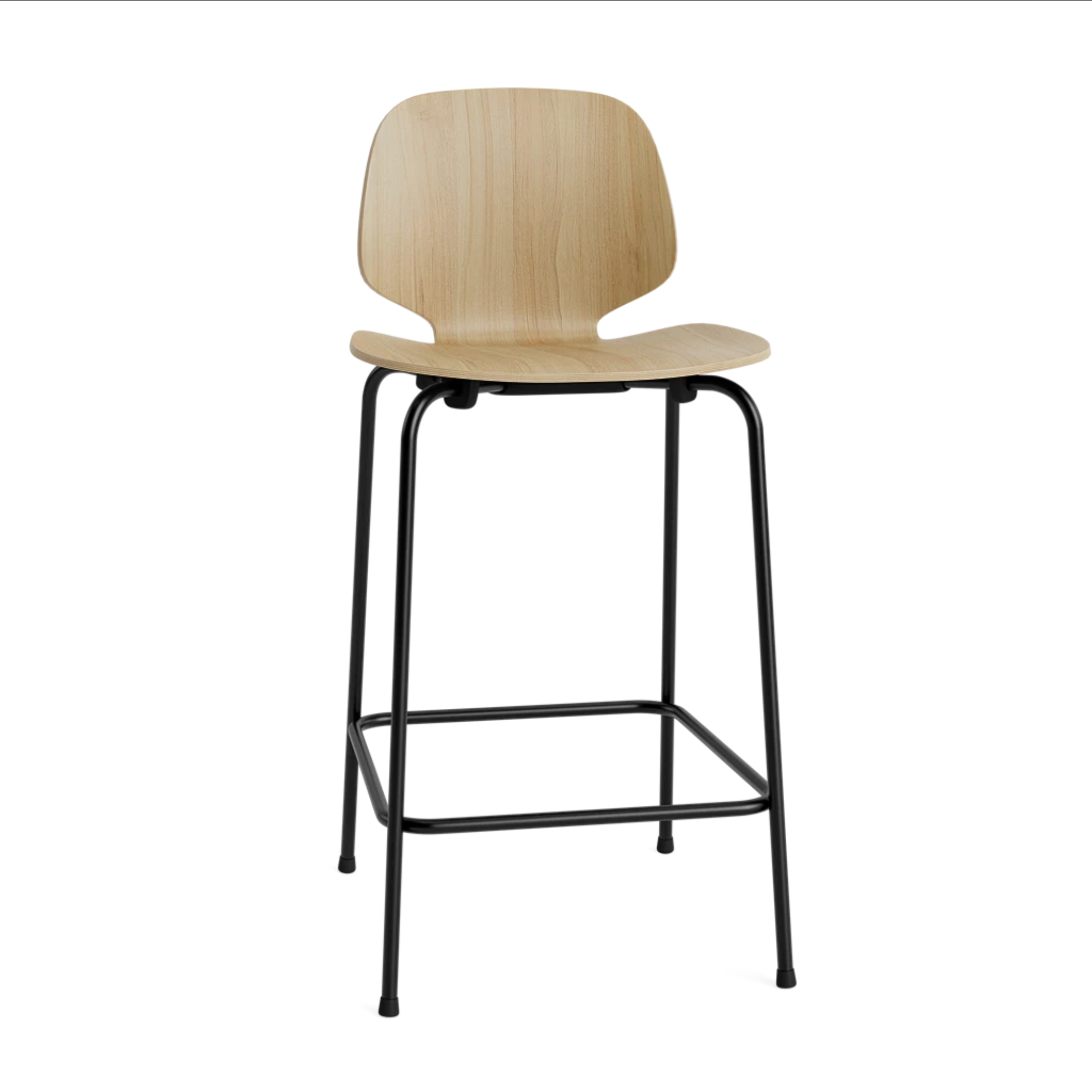 Barstuhl mein Eichenfurnier mit einer schwarzen Basis