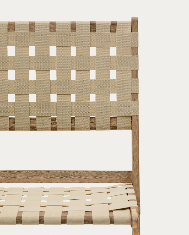 Klappstuhl von Chabeli Schönes Akacja -Holz mit cremigem Finish