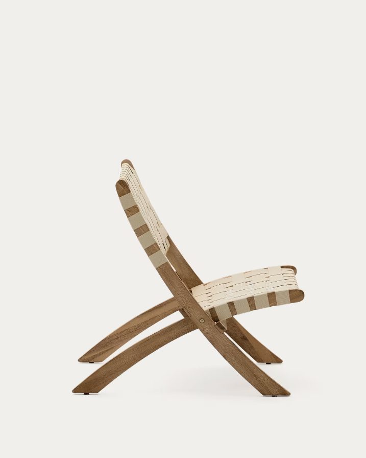 Klappstuhl von Chabeli Schönes Akacja -Holz mit cremigem Finish