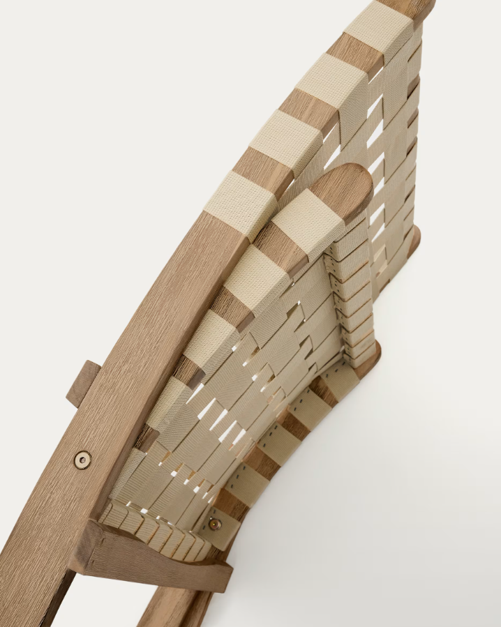 Klappstuhl von Chabeli Schönes Akacja -Holz mit cremigem Finish