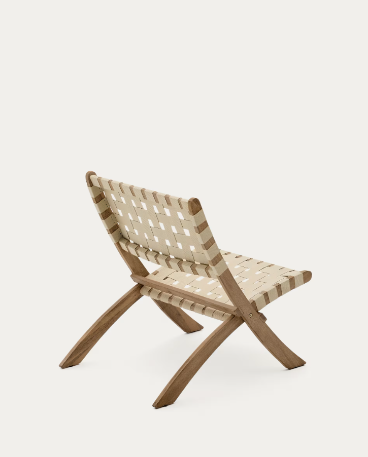 Klappstuhl von Chabeli Schönes Akacja -Holz mit cremigem Finish