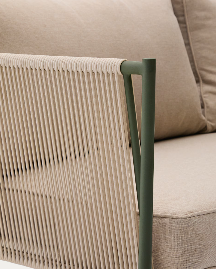 Zivia écru Außensofa mit einer Stahlbasis