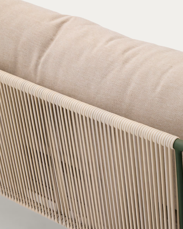 Zivia écru Außensofa mit einer Stahlbasis