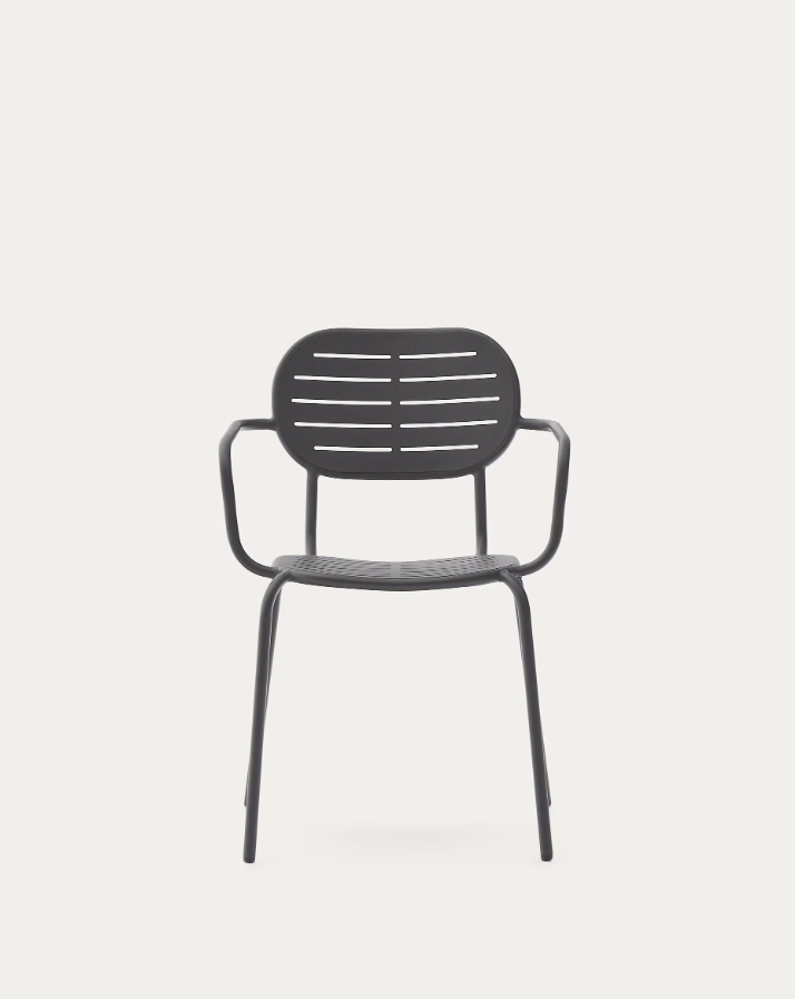 Garden chair with armrests Brai graphite steel