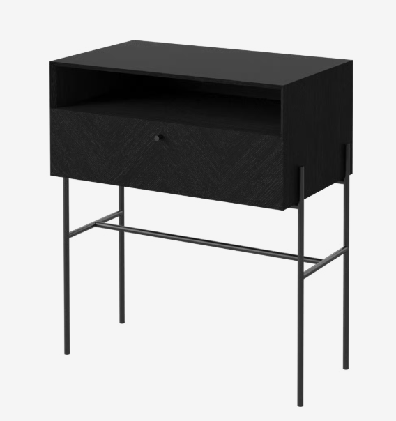 LUXE kast zwart eikenhout met zwarte basis