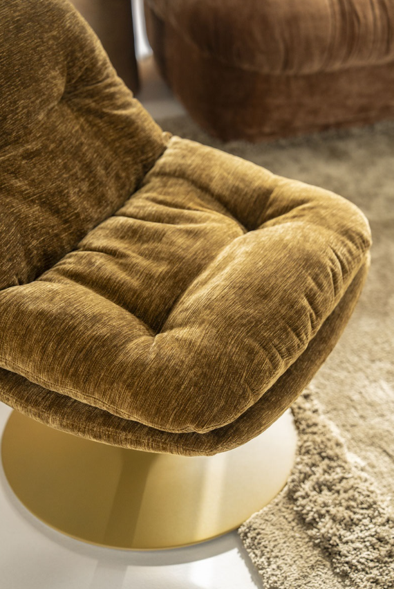 TROMBA mustard swivel armchair