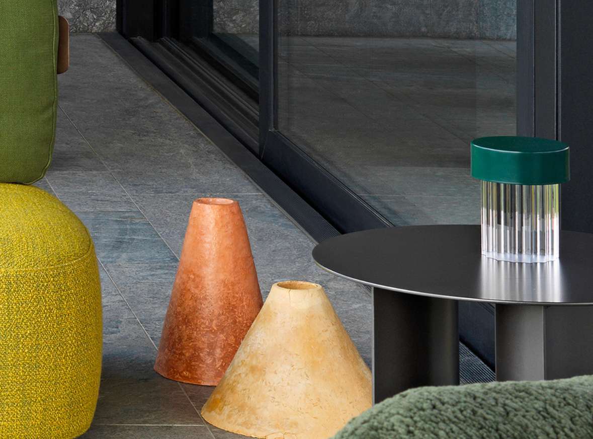 Tragbare Lampe LAST ORDER FLUTED dunkelgrün