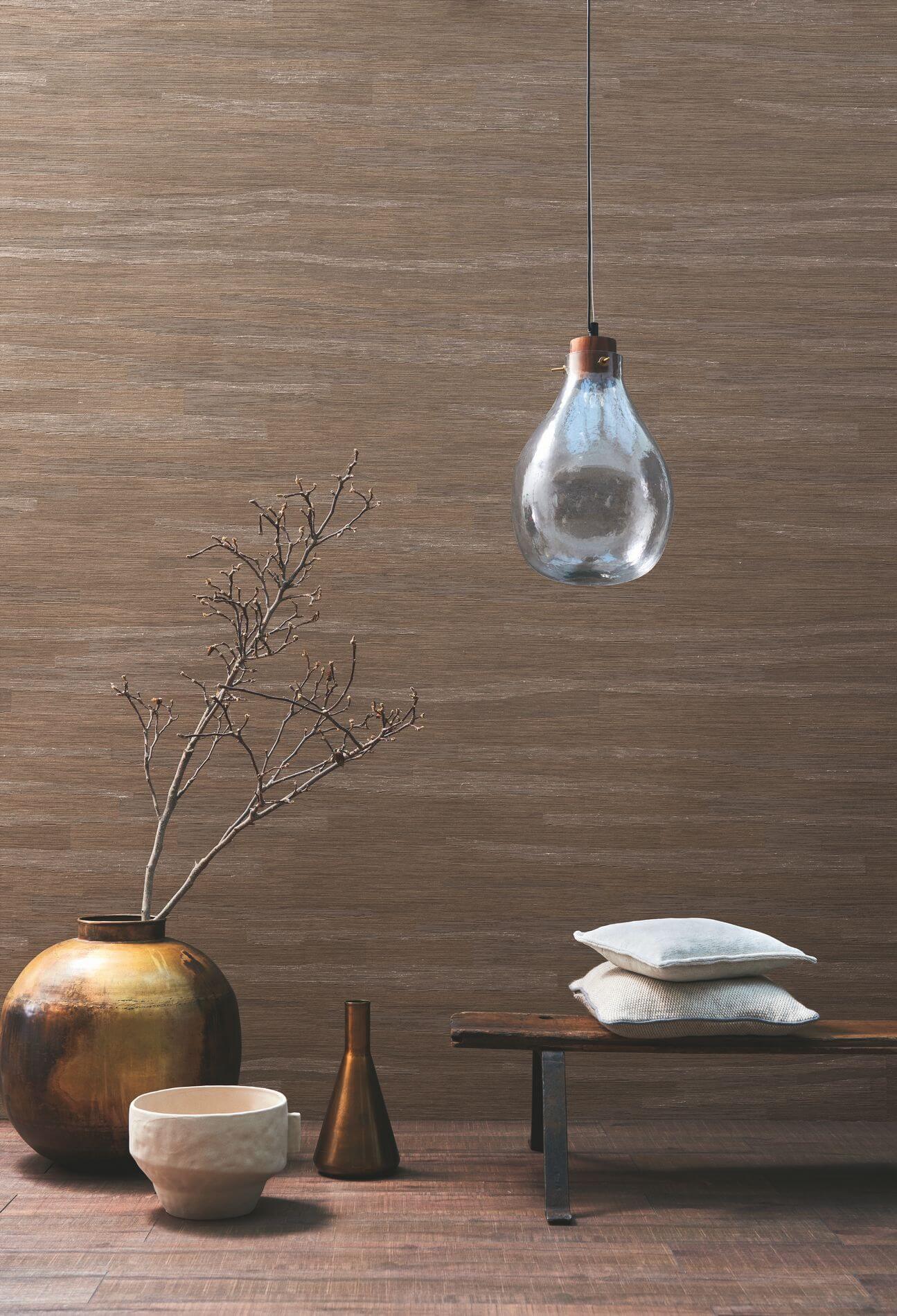 Strukturierte Textiltapete mit Streifen und Jacquardgewebe HALANA - ECRU ecru