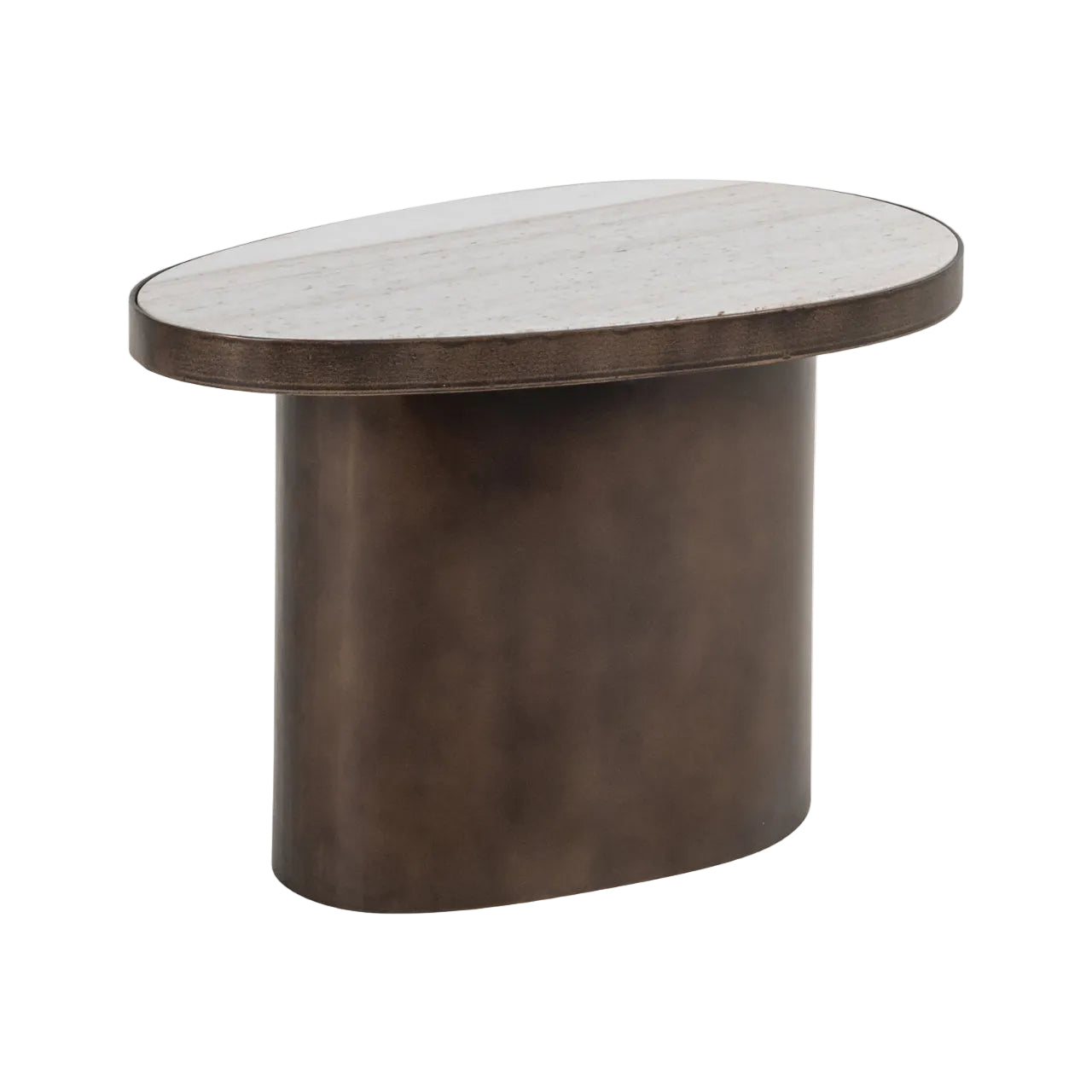 Bijzettafel BILOXI bruin met marmeren blad