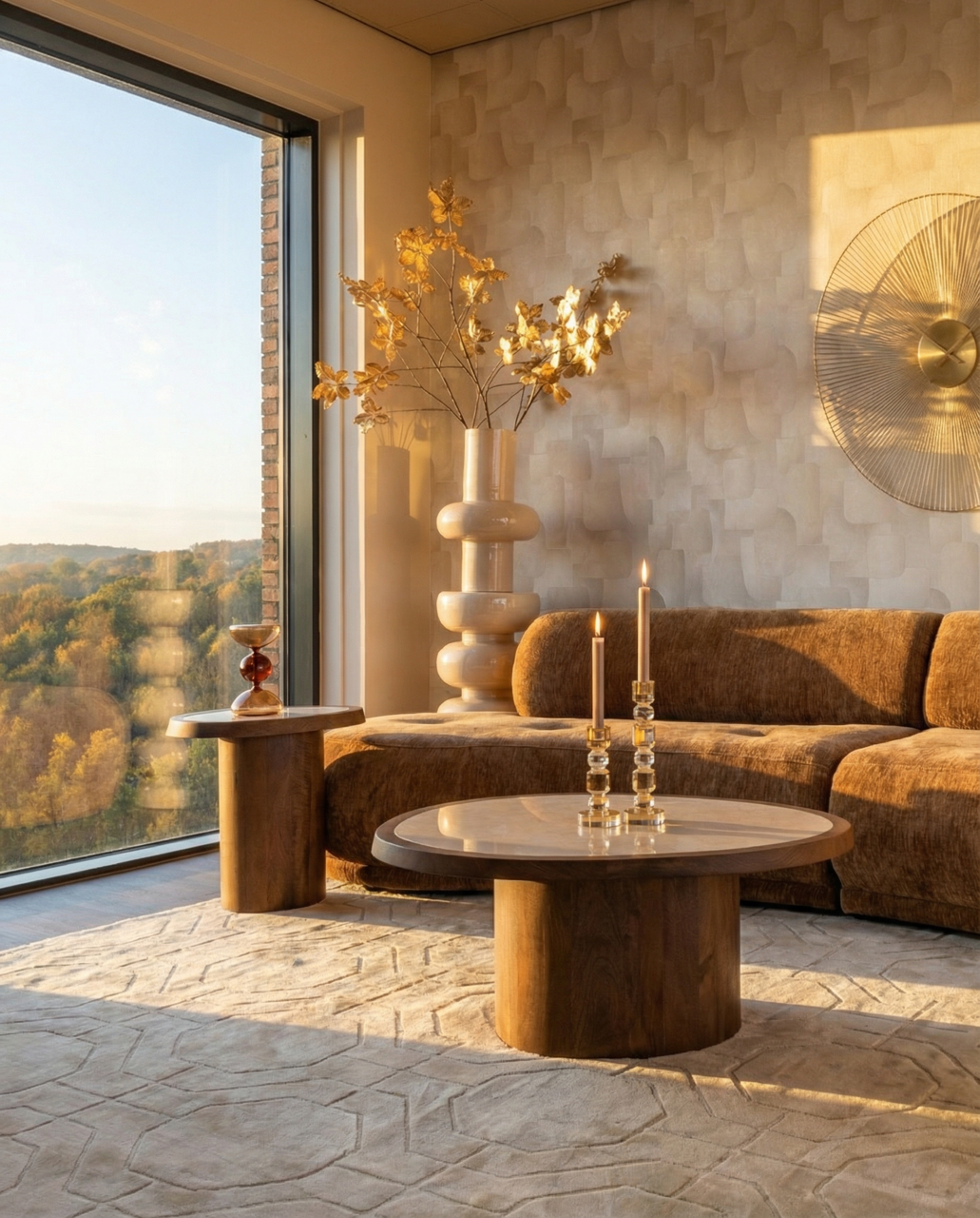 Zijtafel MELROSE mango hout met marmer