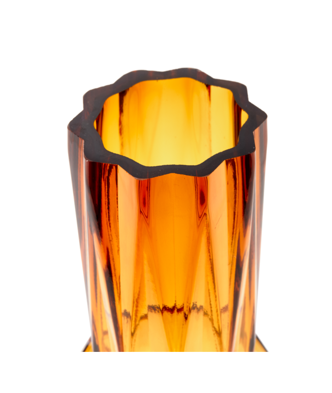 FOLDS GLASS amber vase