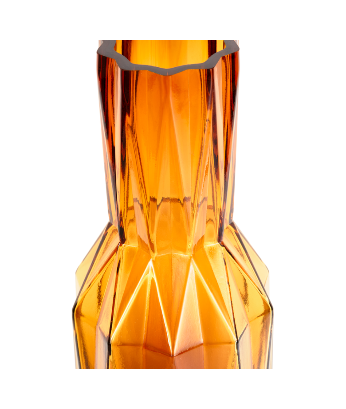 FOLDS GLASS amber vase